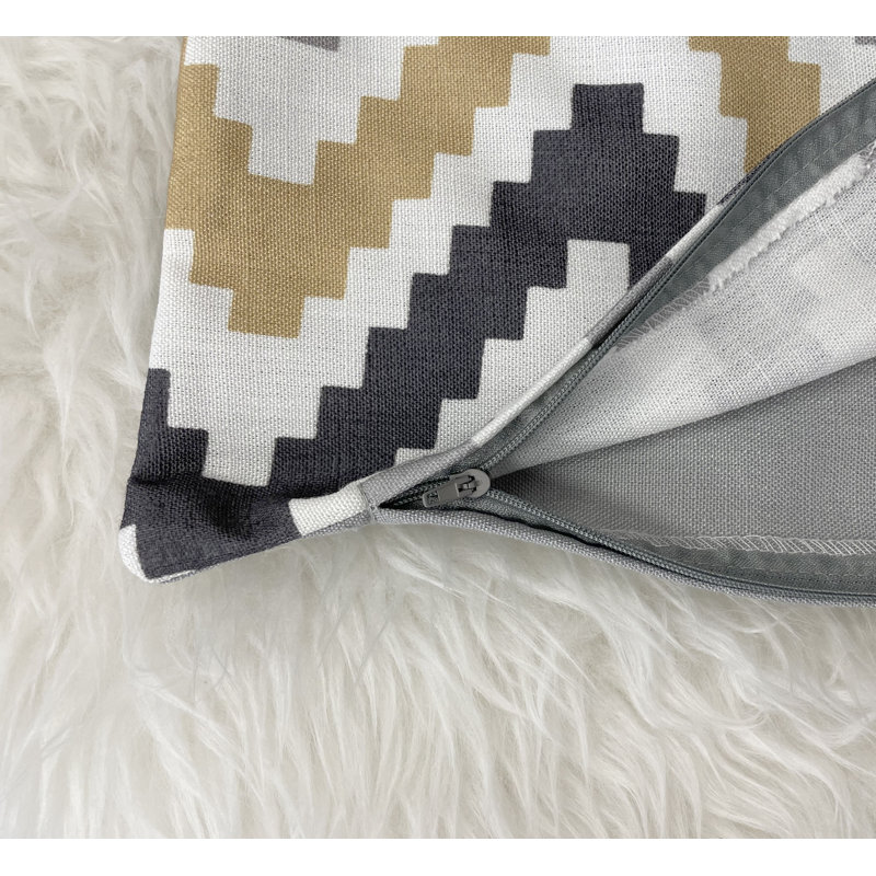 Chevron Print Polyester Euro Shams, 26 x 26 Inch, Set of 2