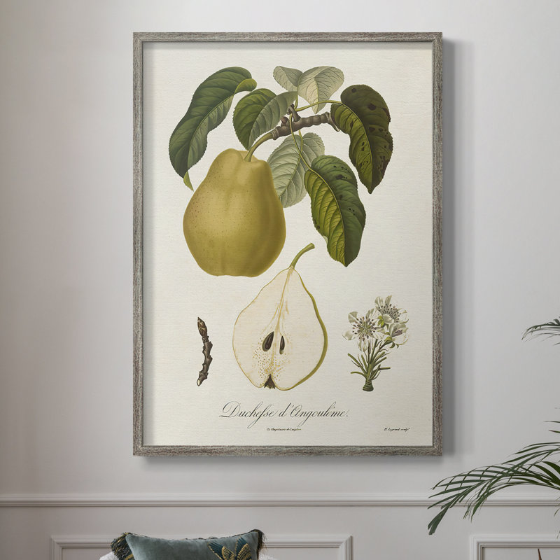 Vintage Pears I, reproduction encadrée - bois massif, H 11 po x l 9 po