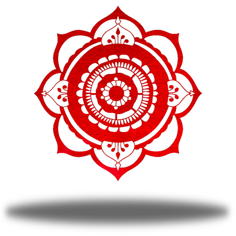 Décoration murale en métal Hope Mandala, Rouge, H 36 po x l 36 po x P 0,0625 po