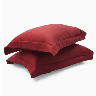 400TC Sateen Solid Cotton Pillow Sham, Burgundy