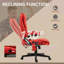 Fauteuil de bureau vibrant à 6 points avec massage chauffant, chaise de bureau de direction à haut dossier avec dossier inclinable, accoudoirs rembourrés et télécommande-333925