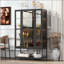 Grande vitrine 67,25 po en fer avec verre à 3 côtés et lumières DEL