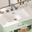 Meuble-lavabo de 31 po avec verre trempé, armoire de salle de bain moderne avec pieds en bois d'hévéa et portes à fermeture en douceur-115898581