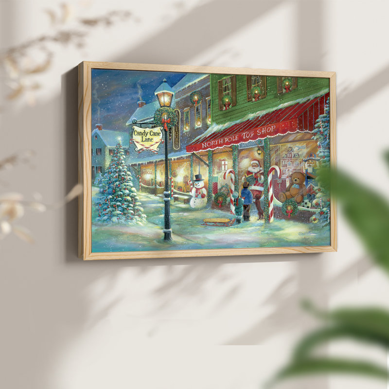 Candy Cane Lane - Reproduction encadrée - Restickable, H 8 po x l 10 po, Naturel