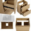 Ensemble de meuble-lavabo sur pied simple 24 po, meuble-lavabo sur pied avec lavabo en résine, 2 tiroirs-2066608838-2066608889