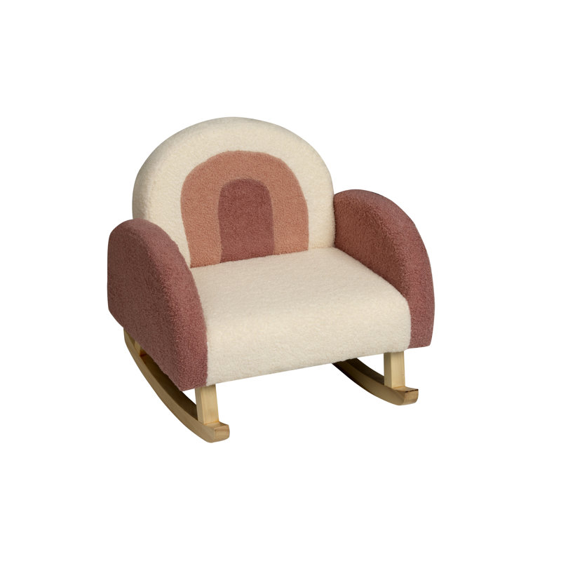 Chaise berçante Huyett, Rose / blanc