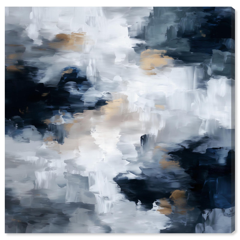 Art mural abstrait Midnight and Ivory II par Art Remedy, H 30 po x l 30 po, Toile tendue