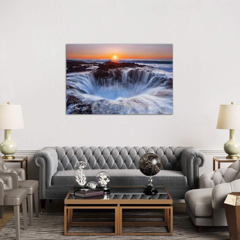 Thor's Well, Cape Perpetua, Siuslaw National Forest, Lincoln County, Oregon, USA by Miles Morgan - Wrapped Canvas Print