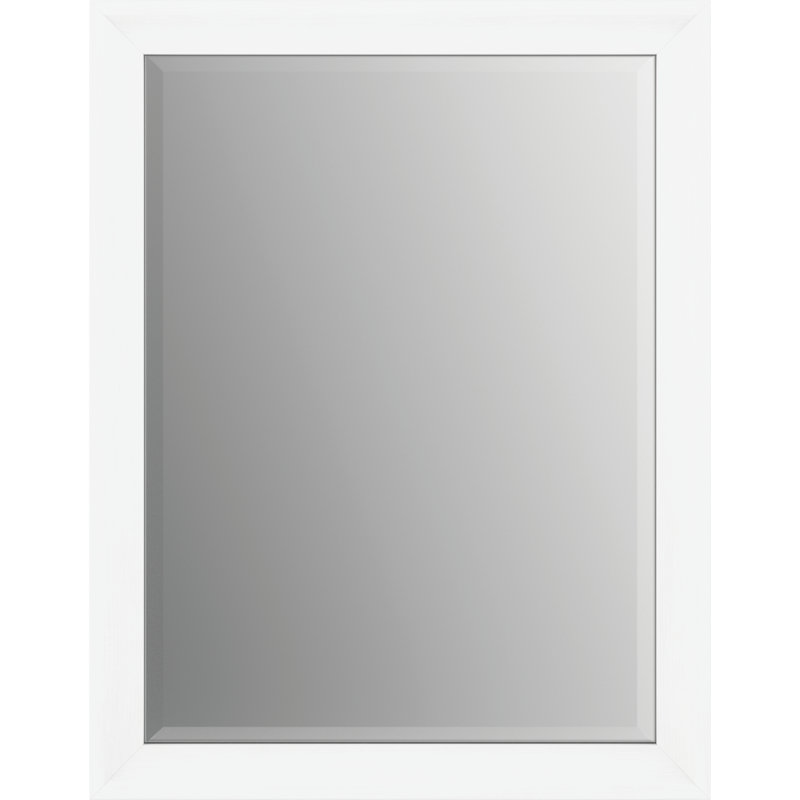 Deluxe Modern Beveled Bathroom/Vanity Mirror, 35.63" x 27.76", Dull White