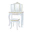Ensemble de coiffeuse en bois Teamsis pour enfants avec miroir à trois volets, tiroir de rangement, tabouret assorti et table de maquillage pour enfants de 3 ans et plus-728171262