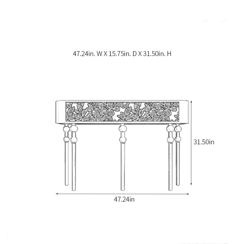 Retro Elegant Console Table with 2 Drawers, White