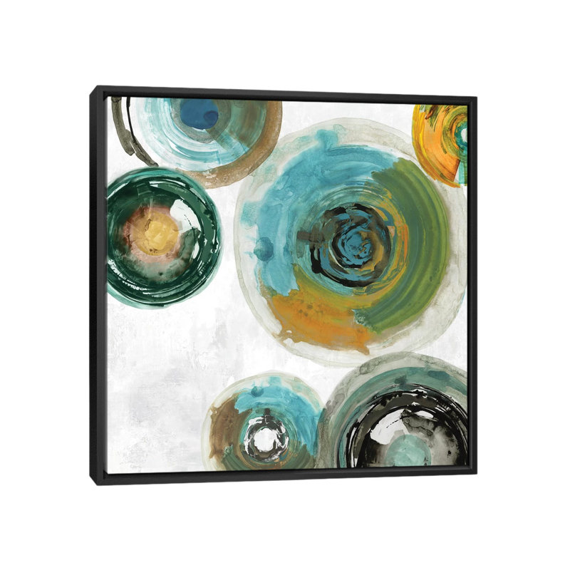 « spirales i », impression sur toile, H 18 po x l 18 po x P 1,5 po, Toile avec cadre noir