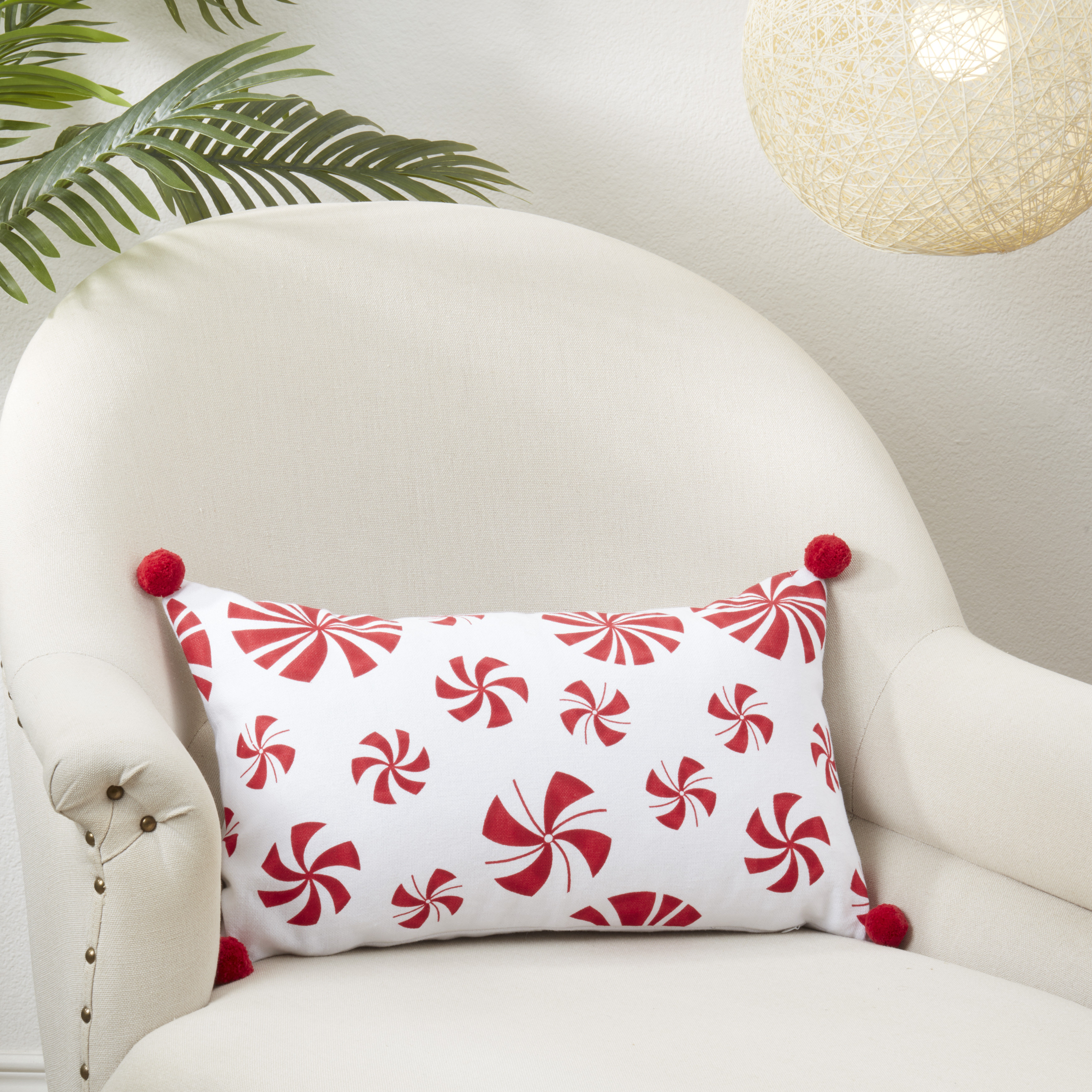 Saro Candy Cane Dreams Peppermints Throw Pillow Cover Wayfair