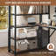 Lit mezzanine simple avec bureau en forme de L et 4 tiroirs, structure de lit mezzanine en métal avec prise de courant et éclairage à DEL, aucun sommier nécessaire, noir