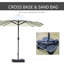 Parasol de patio de 15 pi - Parasol de marché rectangulaire en acier à double face, Protection solaire beige, Fabrication robuste, Manivelle facile pour bloquer la cour arrière, Matériau, Assemblage