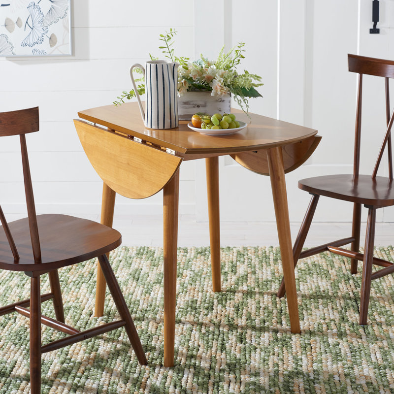 Antea Extendable Round Solid Wood Base Dining Table, Light Oak
