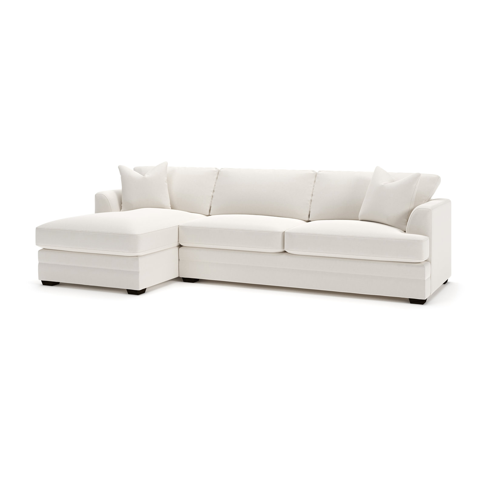 Edan Chaise Sectional, Left Hand Facing, Lena Off White Performance Linen Blend