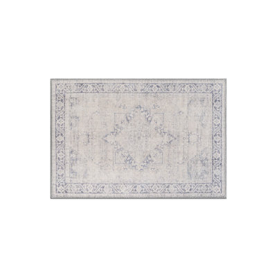 Calista Blue Medallion Area Rug – Traditional Machine Washable Design With Non-Slip Backing