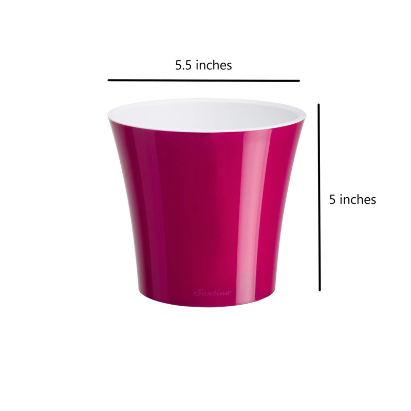 Nupur Pot Planter, Pink/White, 5" H x 5.3" W x 5.3" D