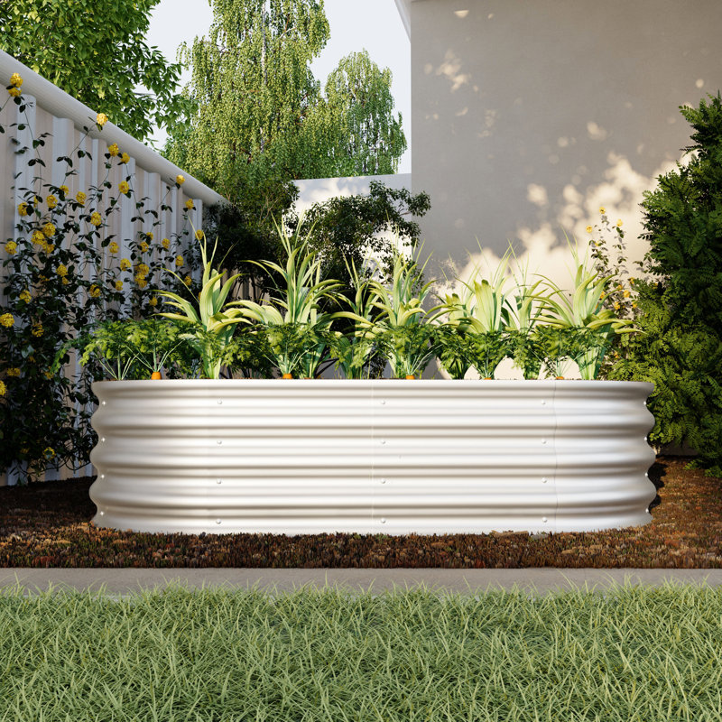 2Pcs 1ft Galvanized Raised Garden Bed Kit for Outdoor Gardening, 12" H x 46.65" W x 24.6" D