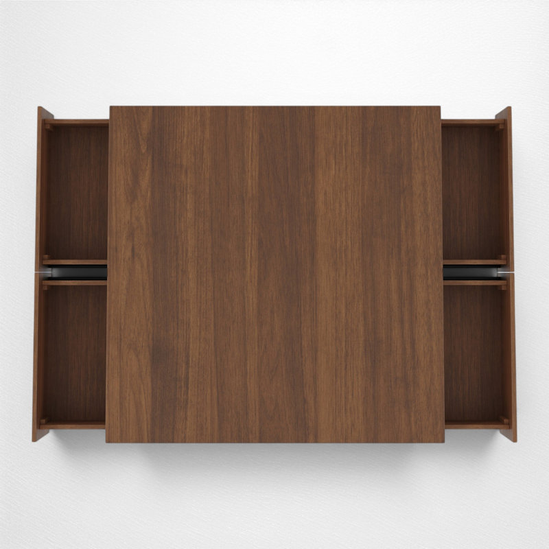 Table basse carrée avec rangement, Noyer