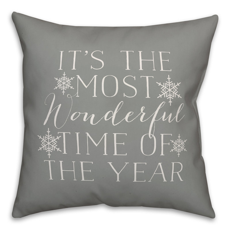  Housse de coussin It's the Most Wonderful Time of the Year, 20 po x 20 po, Housse de coussin seulement - Insert