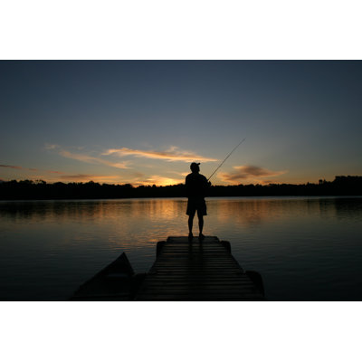 Silhouette d'un homme pêchant par Imaginegolf