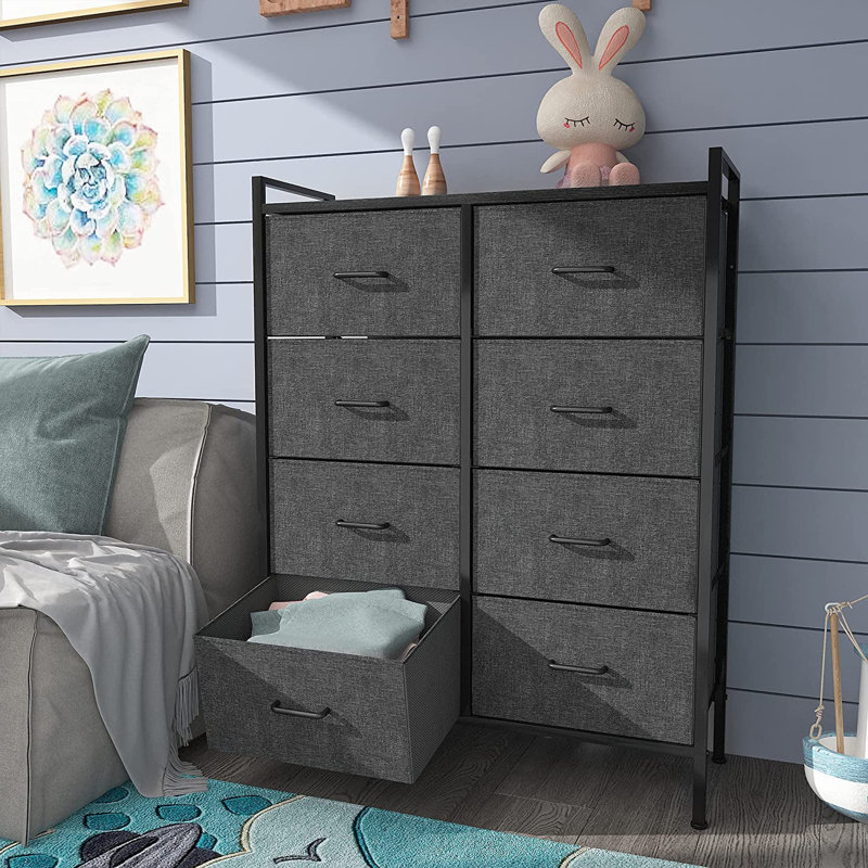 Rangement à 8 tiroirs avec commode en tissu et rangement pour le salon