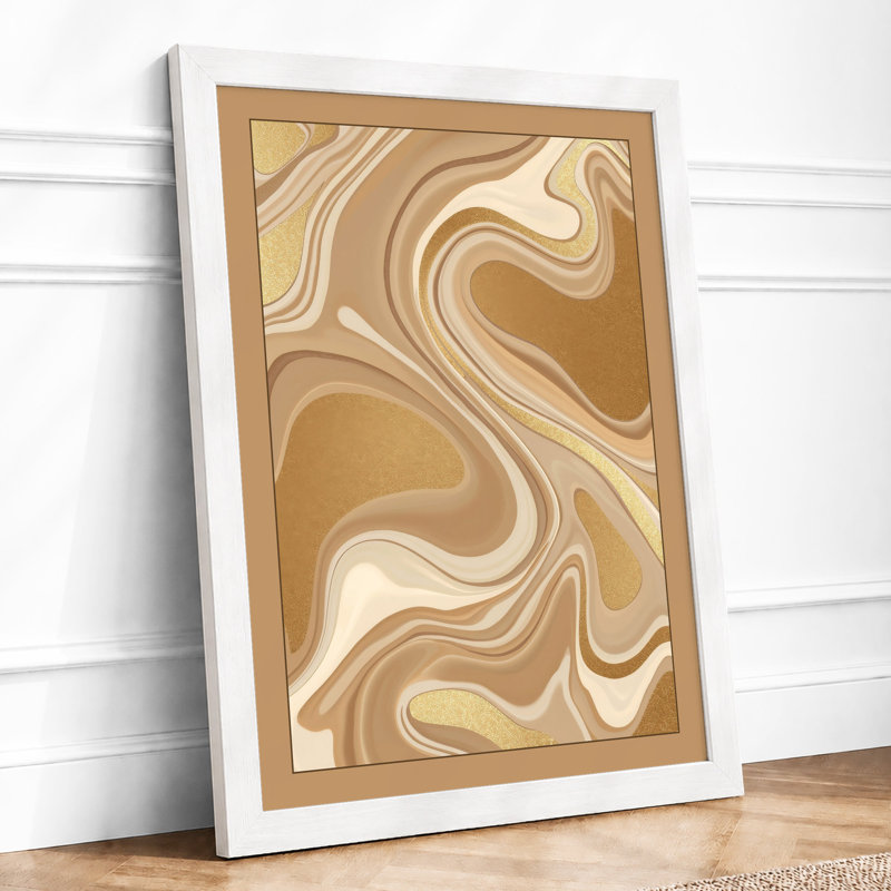 Liquid Earth Abstract - Framed Print, A2 - 59.4 x 42.0 cm, White