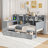Twin Size Daybed With 3 Drawers, Usb Ports And Desk, Day Bed-503791675-503791673