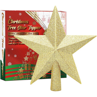 Mini-étoile de Noël scintillante en forme de sommet d'arbre de Noël pour les fêtes