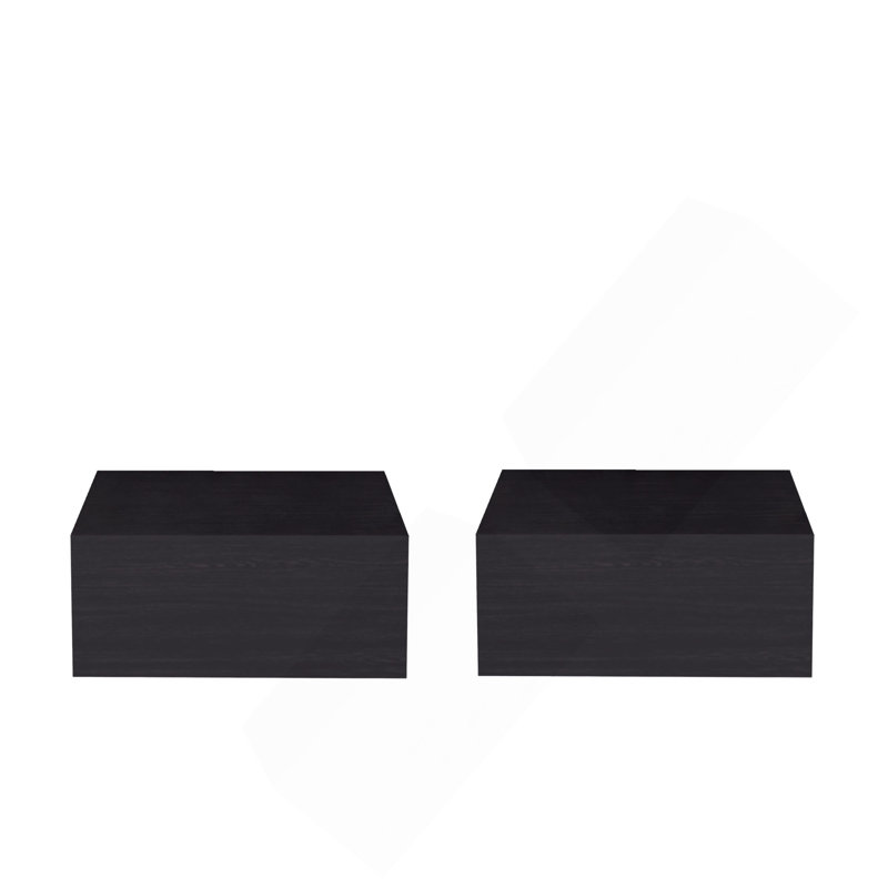 Ensemble de 2 tables de chevet murales flottantes pour la chambre à coucher, Wenge