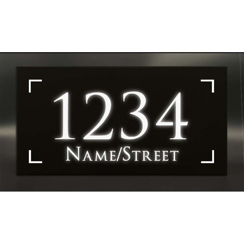 Panneau d'adresse en aluminium illuminé, Bronze foncé, Oui