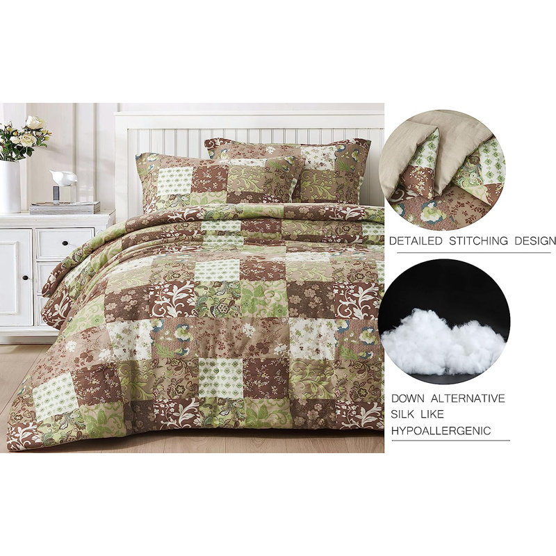Queen Brown Cotton Down Alternative Bohemian Comforter Set