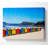 Colourful Beach Hut Line-Up - Wrapped Canvas Print-39238094