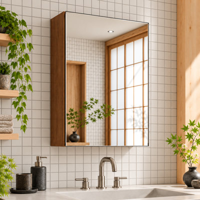 Armoire de rangement en aluminium avec miroir et détecteur de mouvement encastré en aluminium