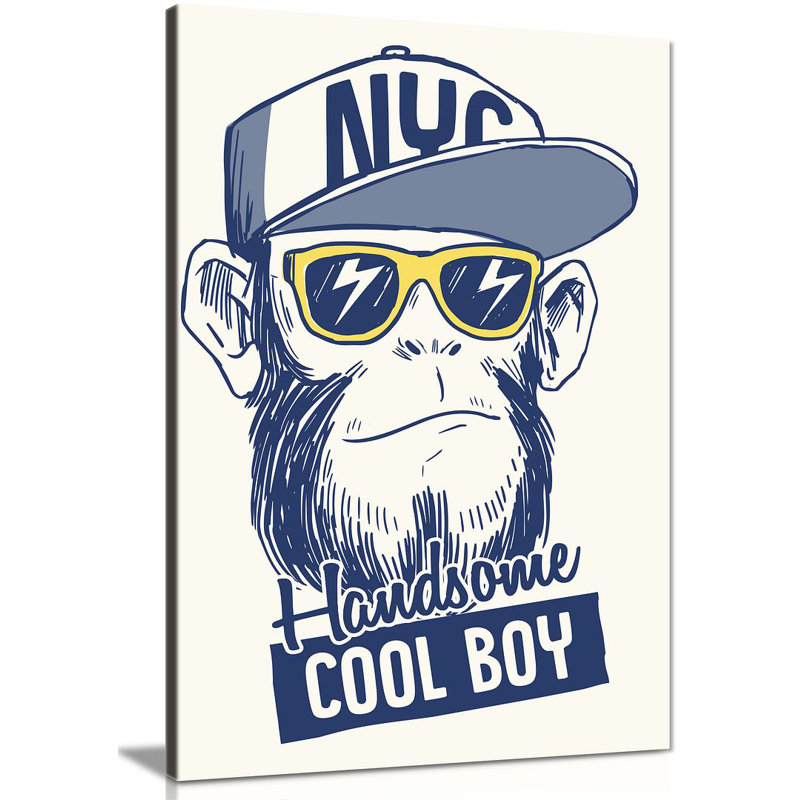 Cool Monkey - Wrapped Canvas Print, 61cm H x 41cm W