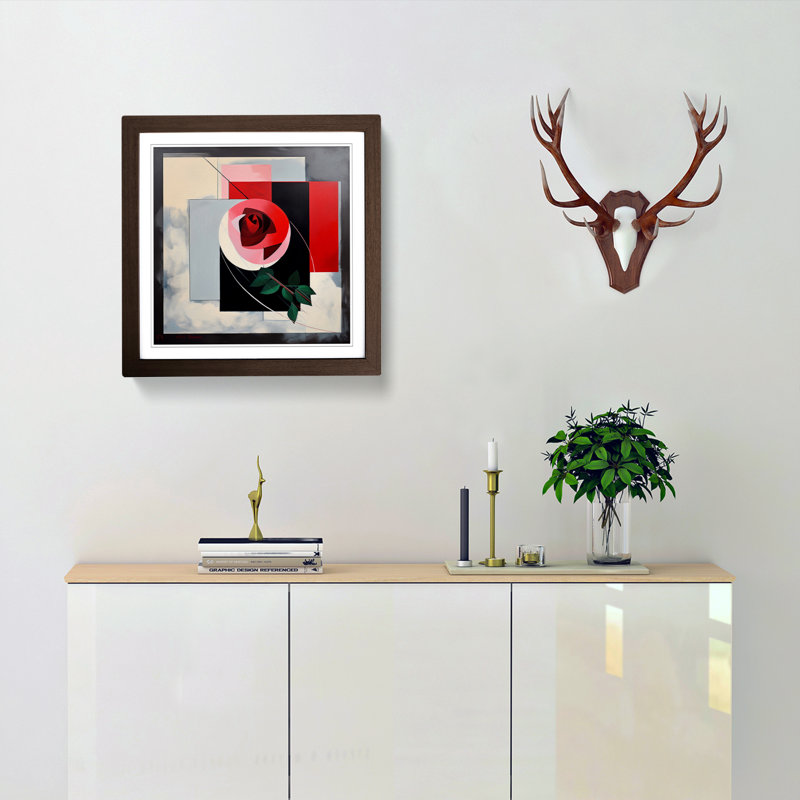 Rose Suprematism - Framed Print, Walnut