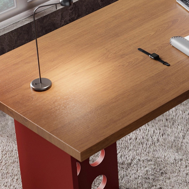 Bureau rectangulaire en bois massif brun noisette, 29.53" H x 62.99" W x 31.5" D, Retour à gauche