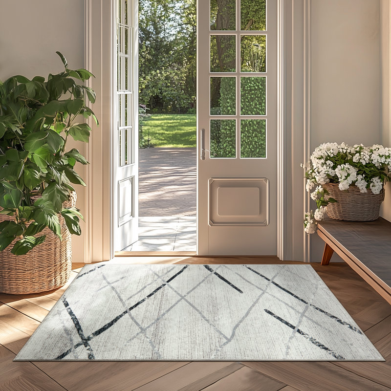 Serrell Chenille Mashine Washable Vintage Indoor Arae Rug with Non-Slip Backing for Bedroom Living Room Kitchen Entryway