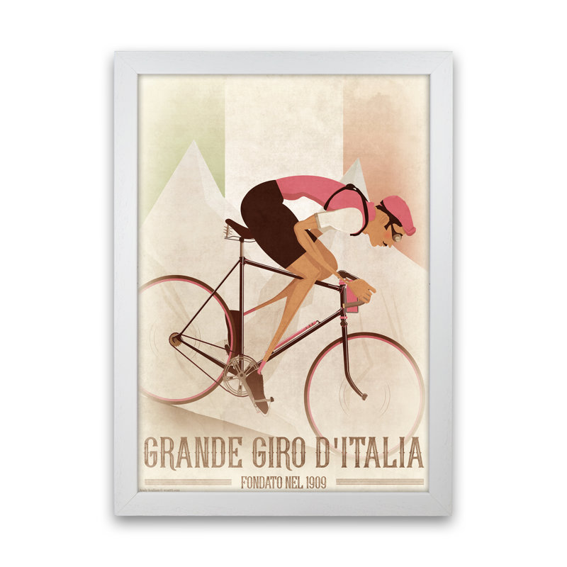 Vint Giro - Print, 84cm H x 60cm W x 3cm D, White Framed