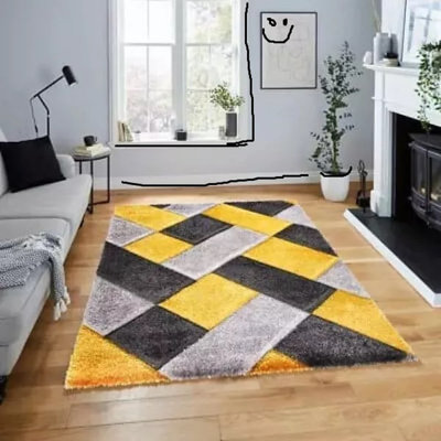Geometric Shag Area Rug