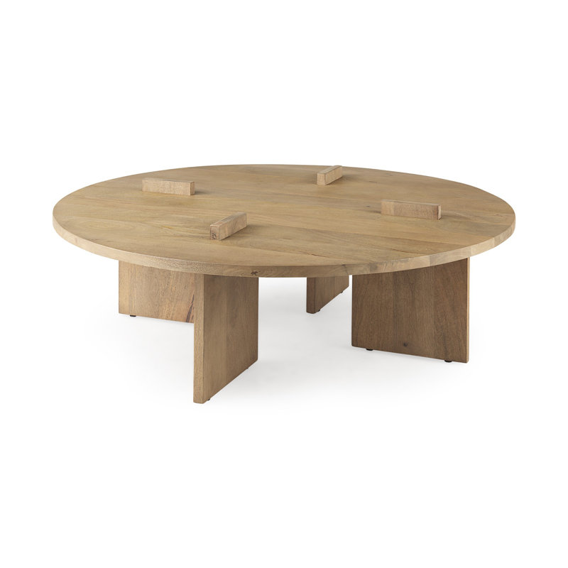 Table basse ronde Cool Grey Brown, Brun clair clair