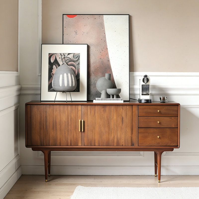 Retro-Style Large-Capacity Sideboard