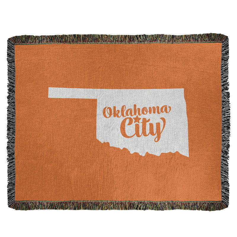 Jeté en coton tissé oklahoma city oklahoma, l 37 po x L 52 po, Orange