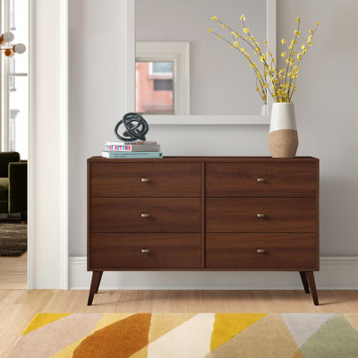 Mercury Row® Milo Mid Century Modern Dresser, 6-Drawer & Reviews | Wayfair