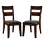 2 chaises de salle à manger rembourrées en cerisier foncé, dossier en bois massif de style cerisier avec pour la maison - et gracieux