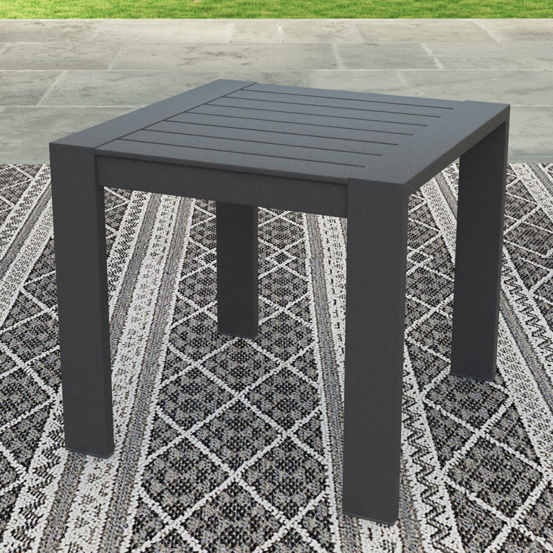 Table d'appoint d'extérieur carrée en métal 22,5 po Dulcie