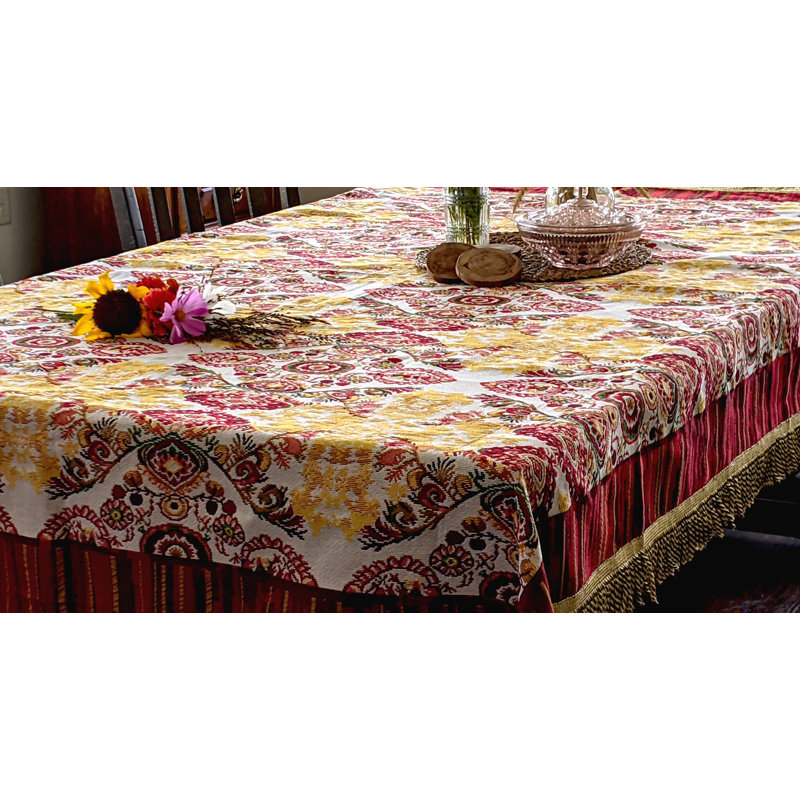 Jacquella Paisley Cotton Blend Tablecloth, 57" W x 57" L
