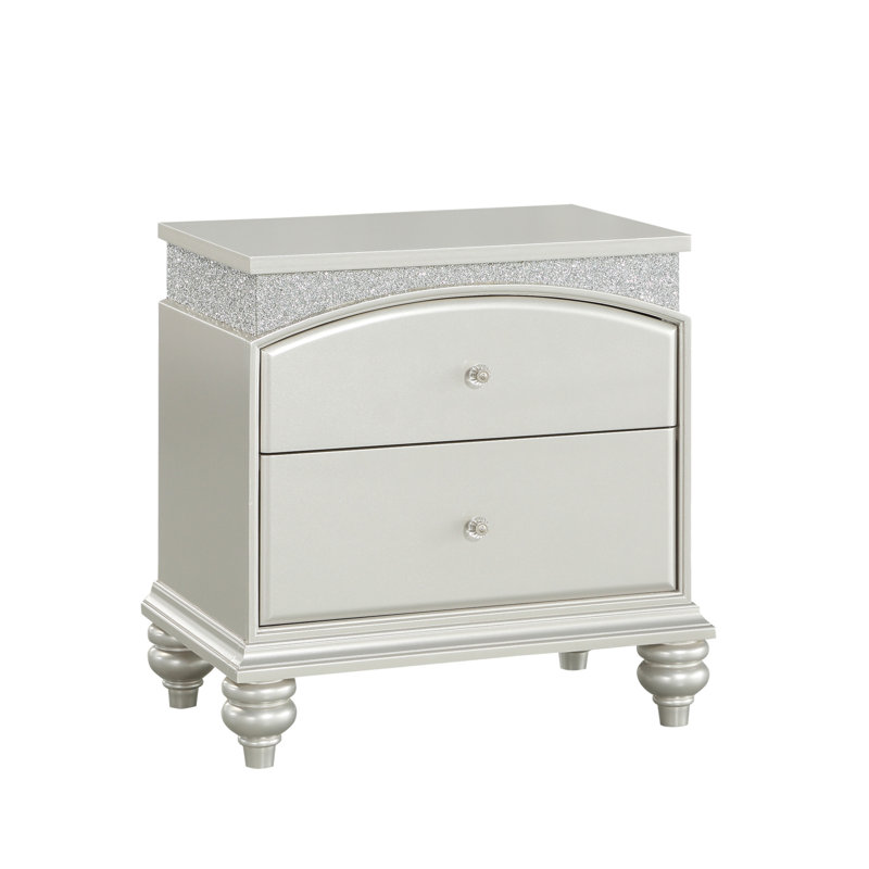 Table de chevet Maverick, Argent argent